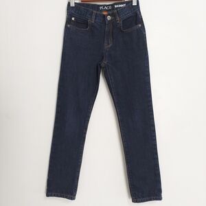 Place Boys Skinny Jeans Size 8 Dark Wash Blue Denim Adjustable Waist Used